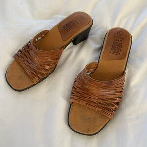 Faded Glory Tan Woven Mules